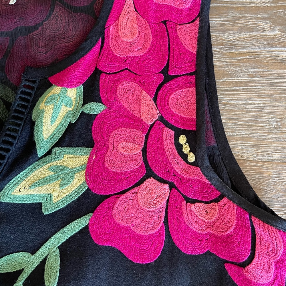 Anthropologie Floreat Pinnacle Embroidered Floral Tank Top Women’s Size Small. - Picture 5 of 9